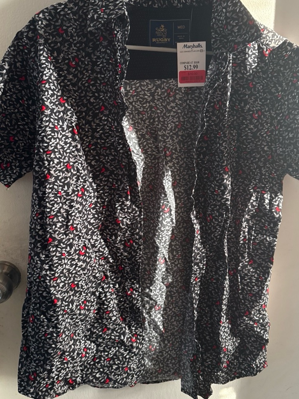 by Ralph Lauren Black Short-Sleeve Printed Shirt with Red Accents